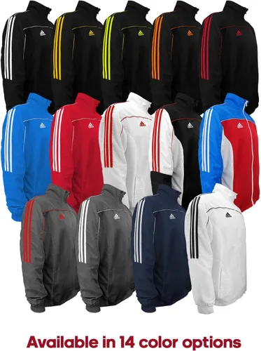 Vista 2 de adidas Chaqueta ligera de equipo personalizada para regalos, eventos corporativos, cumpleaños, organizaciones, Negro