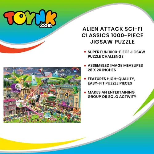 Vista 7 de Alien Attack Sci-Fi Classics - Rompecabezas de 1000 piezas para adultos, rompecabezas interactivo, juguetes y juegos educativos, kit de construcción
