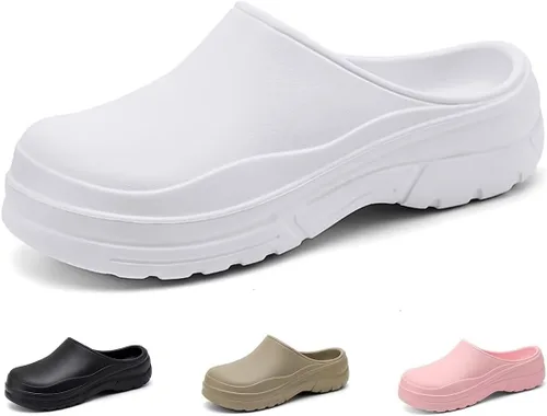 Vista 4 de Zuecos para hombre y mujer, antideslizantes, impermeables, para jardín, cocina, trabajo, sandalias de chef, cómodas, ligeras, de EVA