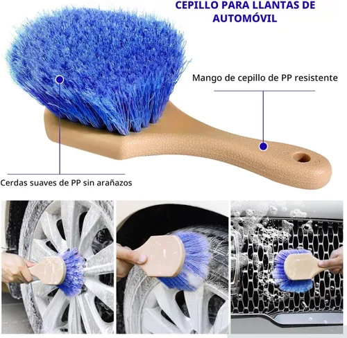 Vista 5 de Wontolf Cepillo de Lavado de Coche de 62'' con Mango Largo, Cerdas Suaves Sin Rayones Kit Resistente de Trapeador de Lavado de Coche, Kit Completo