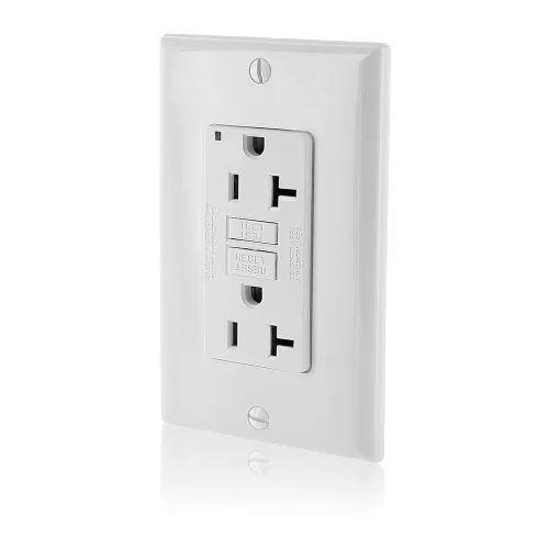Vista 21 de Leviton SmartlockPro - Combinación GFCI de autocomprobación 15A con USB tipo A y tipo C en pared, cargador USB para teléfonos inteligentes y Blanco