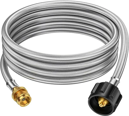 Vista 8 de Manguera adaptadora de propano de 4 pies, convertidor de 1 libra a 20 libras, extensión de manguera de propano para tanque de 5-40 libras, reemplaza