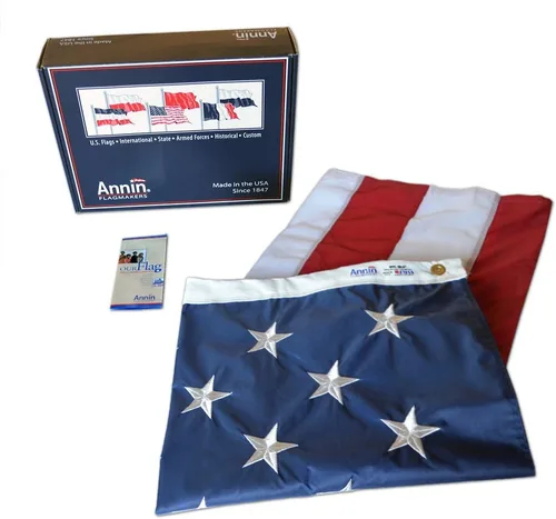 Vista 10 de Annin Flagmakers Bandera Estadounidense de Nailon para Todo Tipo de Clima SolarGuard Nyl-Glo, 2.5 x 4 pies (Modelo 2440) 100% FABRICADO en Estados