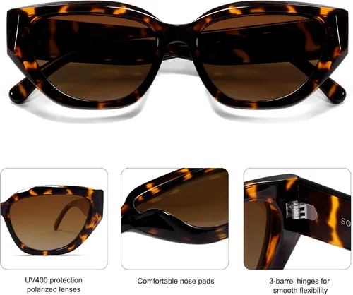 Vista 24 de SOJOS Gafas de sol polarizadas de ojo de gato lindo de moda para mujer Cateye SJ2237