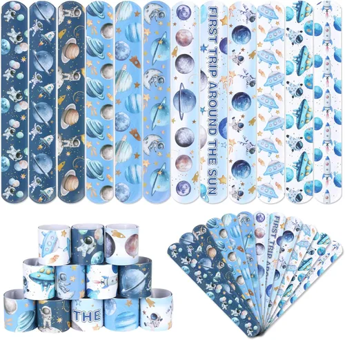 Vista 13 de Serencatcher 48pcs Slap Bracelets Party Favors for Birthday Baby Shower Party Supplies Gifts