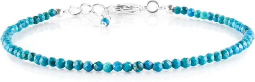 Vista 9 de Yanara Stone Bracelets For Women Beads Dainty Gemstones Jewelry for Women Birthstone, Chakra Energy Healing Crystals, Silver Plated Chain 8 inch