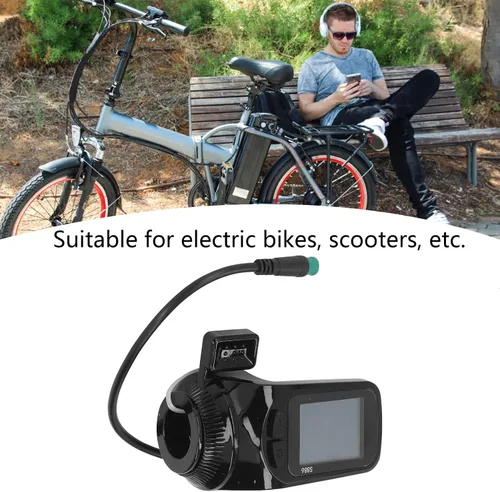 Vista 2 de Medidor de pantalla LCD eléctrico, 24 V, 36 V, 48 V, 60 V, pantalla LCD para scooter eléctrico, baja tasa de fallas, computadora con velocímetro
