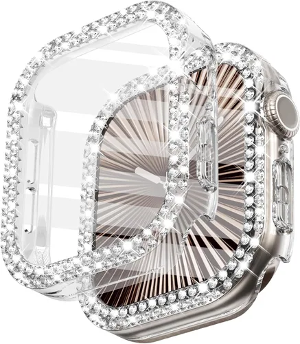 Vista 28 de Surace - Carcasa de 1.49 pulgadas compatible con Apple Watch con protector de pantalla, caja protectora general con diseño de diamantes brillantes