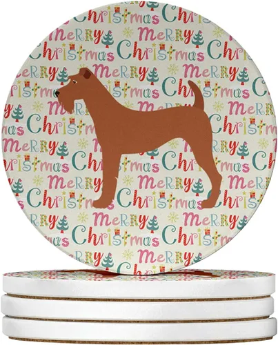 Vista 51 de AIDI Atlas Mountain Dog Merry Christmas - Posavasos grandes de piedra arenisca, paquete de 4