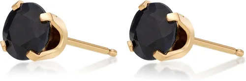 Vista 2 de Lavari Jewelers - Aretes redondos de piedras preciosas naturales para mujer en oro amarillo o blanco de 14 quilates con piedra natal de 0.197 in