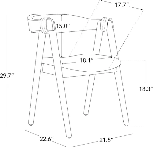 Vista 2 de CHITA Juego de 2 sillas de comedor de madera, modernas sillas de cocina tapizadas de felpilla con patas de goma y respaldo curvo, sillas de tela