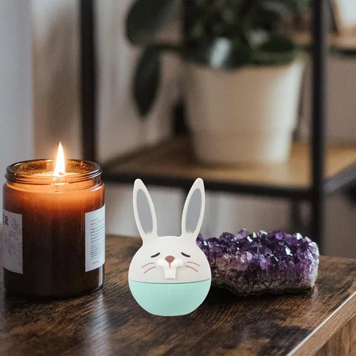 Vista 3 de Toyvian Cute Mechanical Kitchen Timer Baking Timer Small Rabbit Design Thin Green for Cooking Time Management and Classroom Use