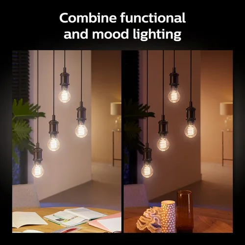 Vista 5 de Philips Hue - Filamento inteligente regulable White Ambiance A19, blanco cálido a blanco frío, bombilla Edison LED estilo vintage, compatible