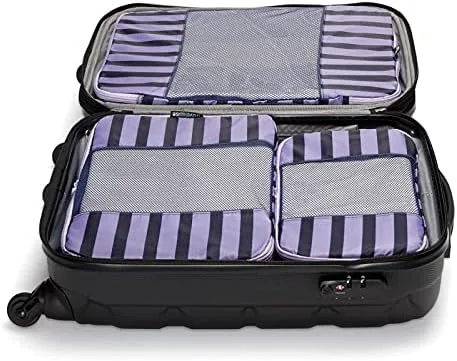 Vista 7 de TravelWise Equipaje, Franjas Azul Marino, Cubos de embalaje