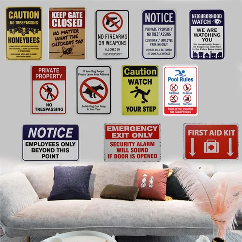 Vista 8 de Cartel divertido mensaje de caca de perro, con texto en inglés «Leave Your Address, My Dog Can Poop in Your Yard», letrero de metal para exteriores