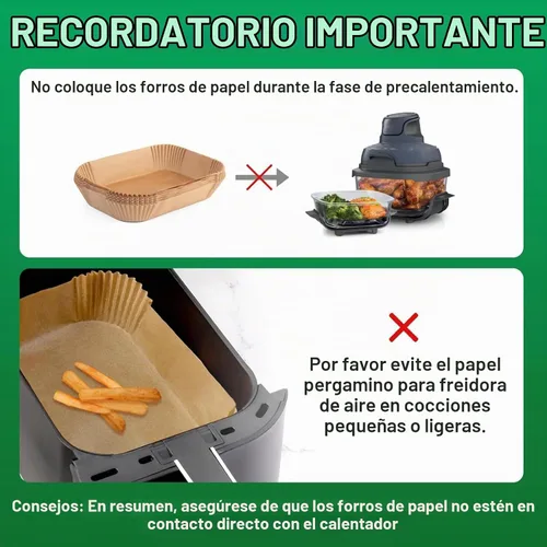 Vista 4 de 260 hojas de papel pergamino desechables para freidora de aire para Ninja Crispi