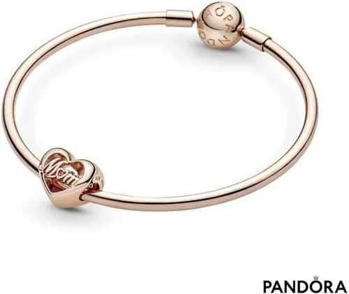 Vista 5 de PANDORA Abalorio de corazón de agradecimiento mamá, No es una piedra preciosa