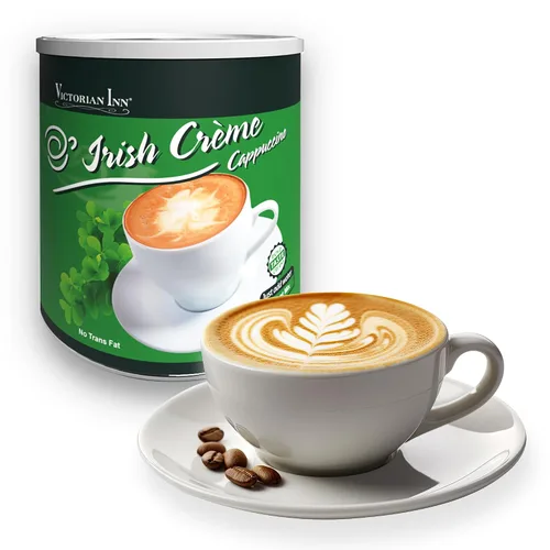 Vista 3 de Victorian Inn Instant Cappuccino – Sabor a crema irlandesa – Mezcla de café suave y sabrosa – Perfecto para caliente, frío o mezclado – Ideal como