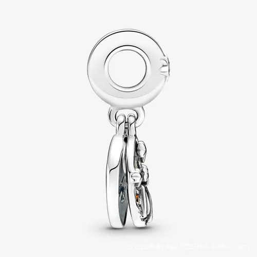 Vista 3 de Acampar cielo nocturno doble colgante encanto 925 colgante de plata esterlina, joyería niña cuentas regalos para mujeres pulsera y collar A0109