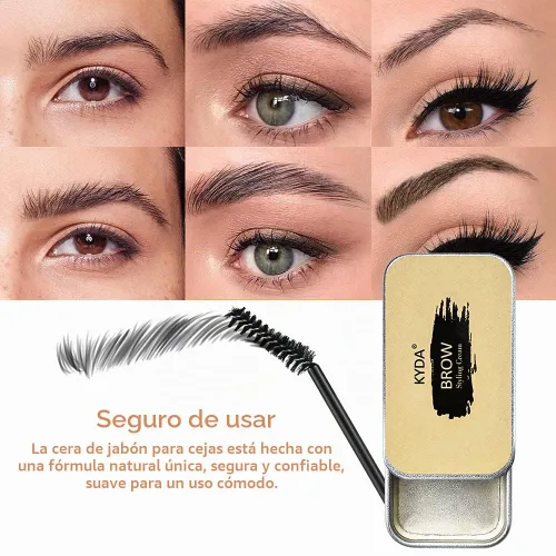 Vista 6 de Ownest Kit de Jabón para Cejas, Jabón para Peinar Cejas, Pomada para Cejas Impermeable y a Prueba de Manchas de Larga Duración para Cejas Naturales