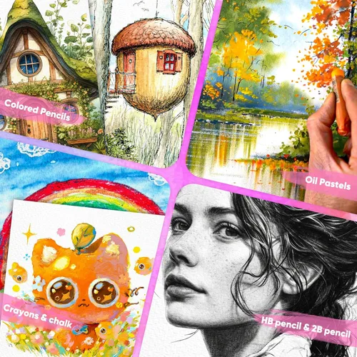 Vista 4 de 100 hojas de papel de acuarela, papel de color agua blanca de 4 x 6 pulgadas, 140 libras/10.58 oz/m², papel de color agua de prensa en frío