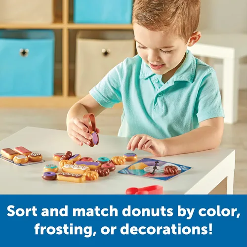 Vista 3 de Learning Resources Juego de motricidad fina para niños pequeños, juguetes de panadería, juegos de mesa, clasificación de colores, regalos para niños