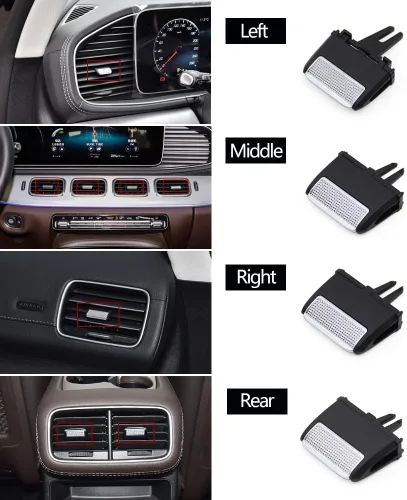 Vista 2 de Clip de lengüeta de salida de aire de CA delantero y trasero compatible con Mercedes Benz W167 GLS GLE 350 400 450 500 580 2020 2021 2022