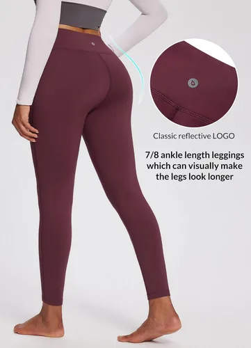 Vista 4 de BALEAF Leggings con forro polar para mujer, ultra suaves, cálidos, térmicos, gruesos, pantalones de yoga con bolsillos, 25 pulgadas