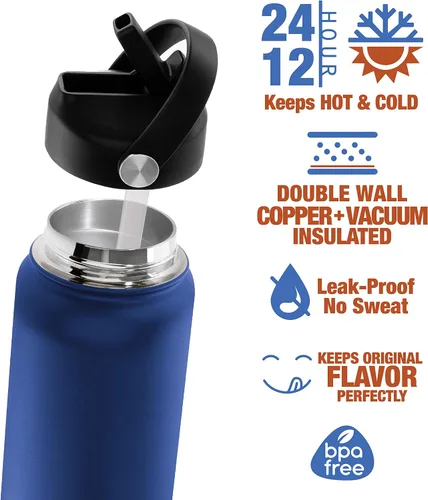Vista 3 de Botella de agua personalizada para niños con sorbete y tapa, sin grabado. Botella de agua personalizada con nombre para niños, 18 onzas, 9