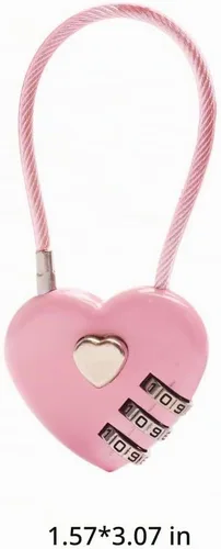 Vista 4 de Candado de corazón pequeño con llave para joyero, libro de diario, 4