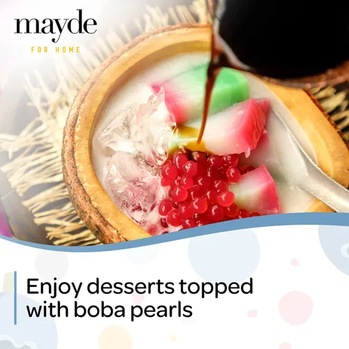 Vista 4 de Mayde Popping Boba Pearls para bebidas y postres, arándano, 7 libras