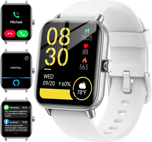 Vista 10 de Relojes inteligentes para hombres (Android y iPhones), 1.85 pulgadas HD Alexa incorporado Smart Wacth con monitor de frecuencia cardíaca, rastreador