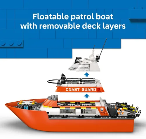 Vista 3 de LEGO City Coast Guard Rescue Boat & Helicopter 60504