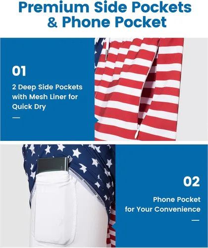 Vista 3 de maamgic Traje de Baño para Hombre 2 en 1, Pantalones Cortos de Natación de 17.8 cm para Hombre, Trajes de Baño, Pantalones Cortos de Tabla