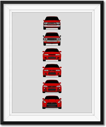 Vista 14 de Custom Car Posters Handmade Poster compatible with Nissan Skyline GT-R and Print of Nissan Skyline GTR (KPGC10, KPGC110, R32, R33, R34, R35)