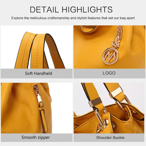 Vista 7 de MKF Collection Hobo Bags para mujer y cartera de pulsera, bolso de mano de diseñador de cuero vegano bolso de hombro para mujer bolso de viaje