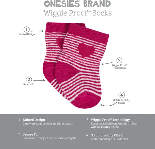 Vista 6 de Onesies Brand Unisex Baby 12-Pair Bootie Socks