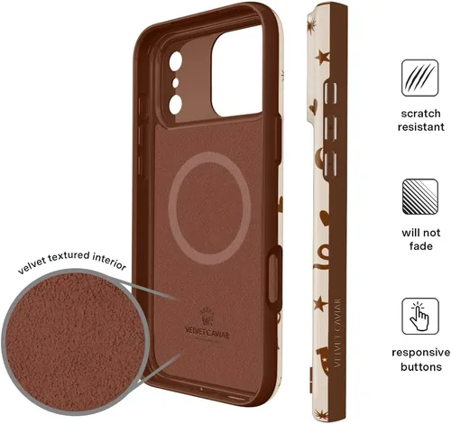 Vista 774 de VELVET CAVIAR Funda para iPhone 15, compatible con MagSafe, probada contra caídas de 10 pies, fundas protectoras de diseño, leopardo color rosa