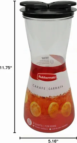 Vista 8 de Rubbermaid (1878491) jarra con tapa a prueba de fugas, 2 cuartos de galón.