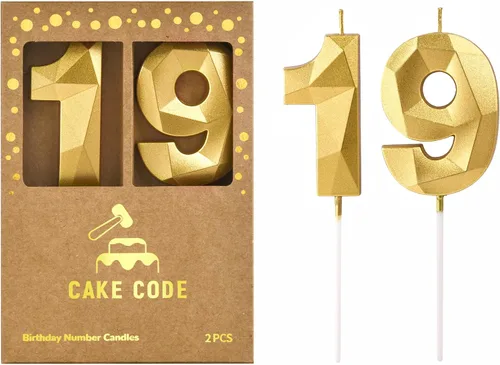 Vista 23 de Crystal Gold - Velas de cumpleaños con número 0 de 2.76 pulgadas, velas doradas y de números de pastel para celebración de fiesta