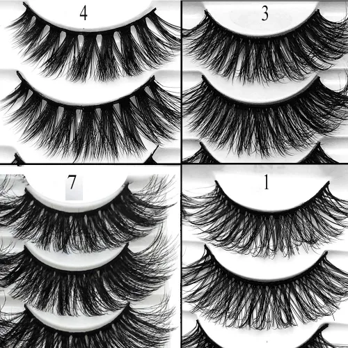 Vista 5 de Pestañas postizas de visón 3D, pestañas postizas naturales y finas, 0.59 pulgadas, pestañas largas y esponjosas, herramientas de maquillaje de ojos