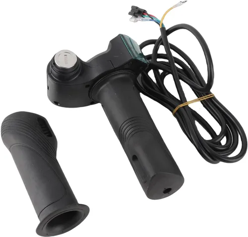 Vista 2 de Agarres eléctricos universales para manillar, 1 par de pantallas de voltaje de batería LCD impermeables con función de bloqueo para bicicleta