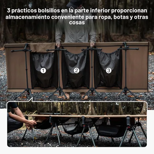 Vista 5 de ONETIGRIS SUPRATIROS - Cuna de campamento, tamaño extra grande con patas Marrón coyote