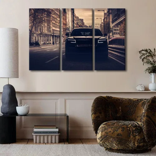 Vista 22 de Arte de pared de auto deportivo rojo para sala de estar, arte de pared de lienzo de súper auto genial, imágenes pósters, 3 piezas, arte moderno