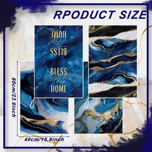 Vista 3 de Bencailor 4 Piezas Toallas de Cocina Decorativas Absorbentes 24 x 16 Pulgadas Toallas de Mano de Té Baño Sirena Mariposa Mármol Regalo para Cocina