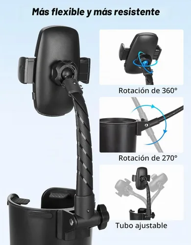 Vista 2 de [Usado] JOYTUTUS - Soporte de teléfono para automóvil, cuello de cisne largo ajustable, soporte de teléfono celular compatible con iPhone, Samsung