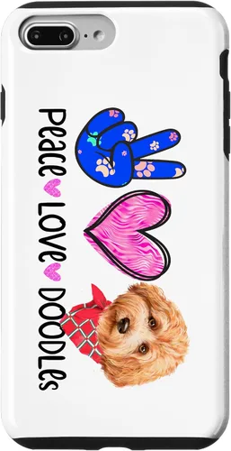 Vista 9 de Funda de regalo para iPhone 15 Peace Love Doodles Goldendoodle Dog Golden Labradoodle