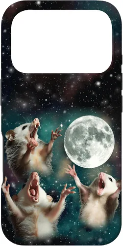 Vista 30 de Three Possum Moon 3 Opossum Funny Weird Cursed Meme Case para iPhone 17
