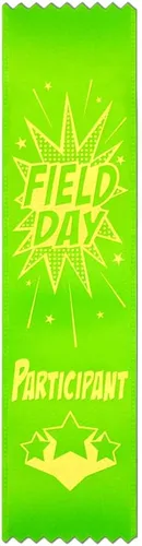 Vista 4 de RibbonsNow Cintas para participantes del día de campo escolar - 100 cintas de estilo marcador verde intenso