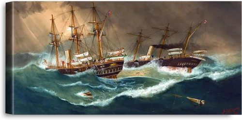 Vista 82 de A&T ARTWORK A Brisk Breeze por Willem van de velde Reproducciones de pintura de velero, impresiones en lienzo giclée para decoración del hogar, 20 x